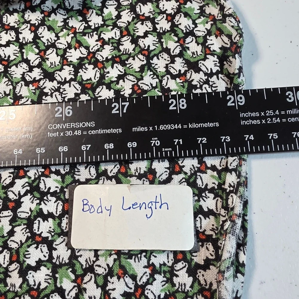J.Crew Mens S Short Sleeve Shirt Green White Frog Print 100% Linen Classic Fit